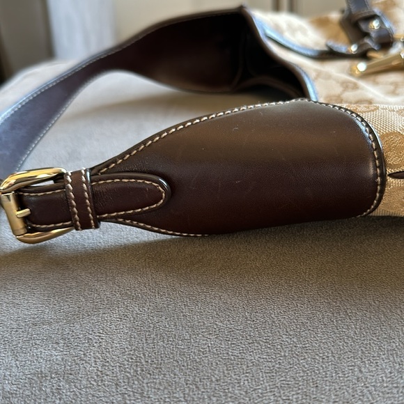 Authentic Gucci 85th Anniversary Signature Logo Canvas Leather Shoulder Bag - Picture 8 of 9